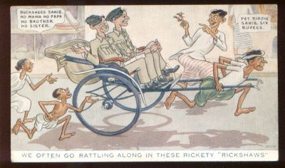 1945 CALENDAR CARD RICKETY RICKSHAW