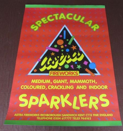ASTRA FIREWORKS SPECTACULAR SPARKLERS POSTER