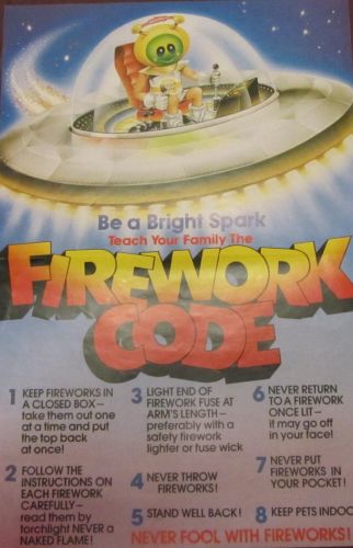 Original ALIEN SPACECRAFT FIREWORK CODE POSTER type 1
