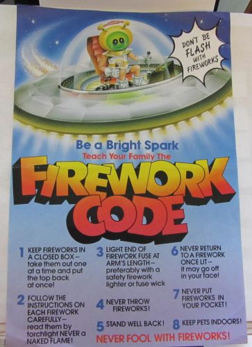 Original  ALIEN SPACECRAFT FIREWORK CODE POSTER Version 2  