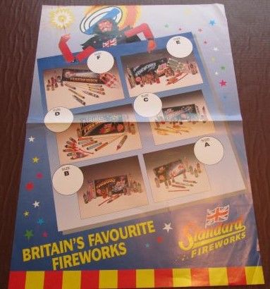 STANDARD FIREWORKS POSTER LETTER CODE BOXES