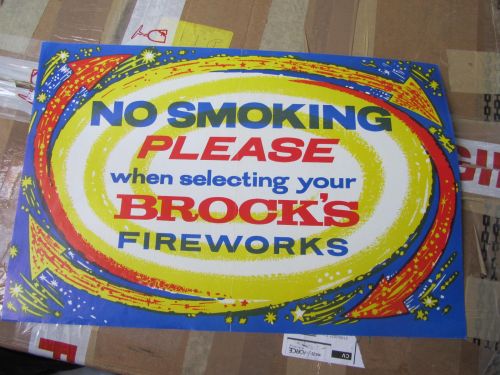 BROCKS FIREWORKS NO SMOKING POSTER
