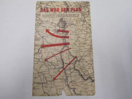 ORIGINAL RAF AIR DROPPED PROPAGANDA LEAFLET  DAS WAR DER PLAN