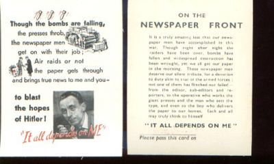 IT ALL DEPENDS ON ME NEWSPAPER FRONT